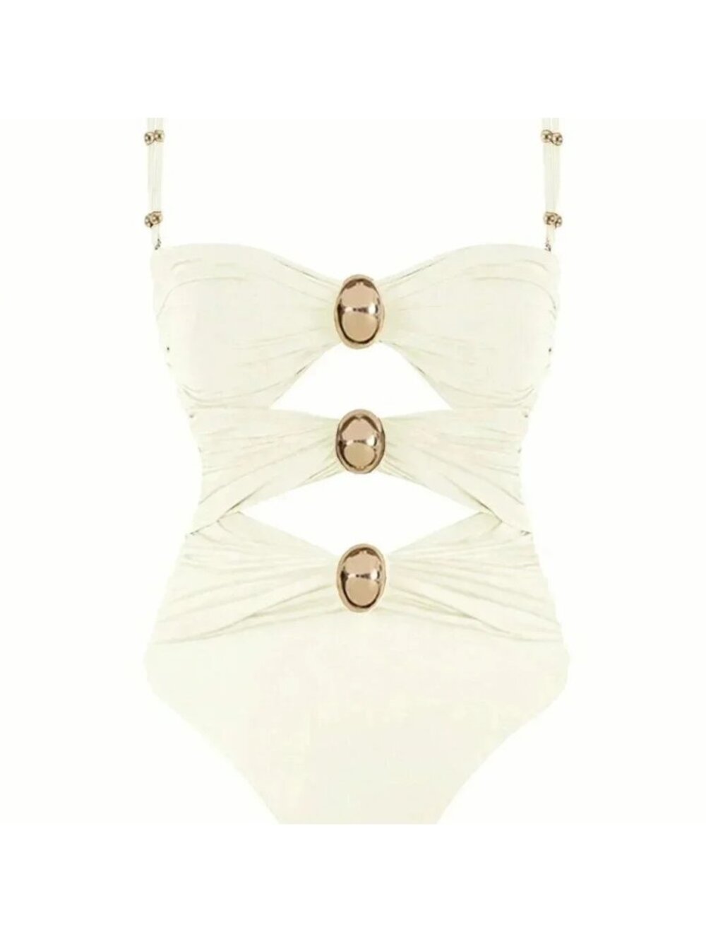 White Sexy Women's Hollow Out Solid Color Daily One-Piece Swimsuit